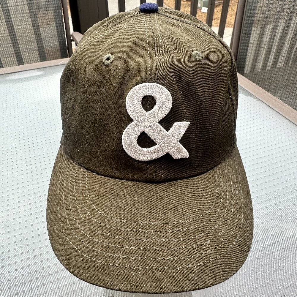 NWT - Hedley & Bennett Olive Green Chef Baseball Hat - Blue Brim, Leather Strap